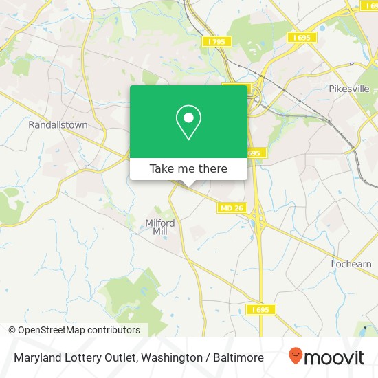 Maryland Lottery Outlet map