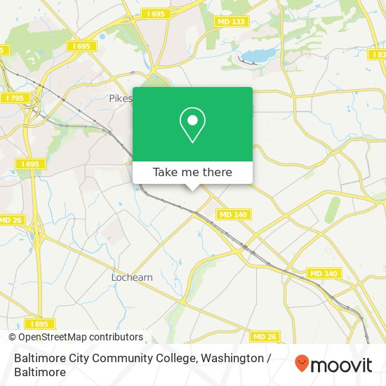 Mapa de Baltimore City Community College
