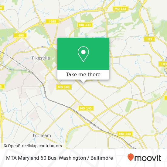 Mapa de MTA Maryland 60 Bus