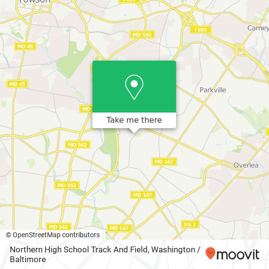 Mapa de Northern High School Track And Field