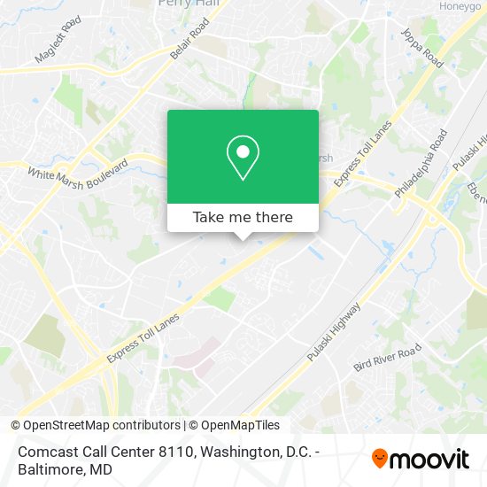 Comcast Call Center 8110 map