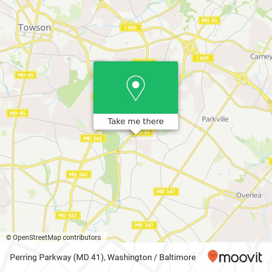 Mapa de Perring Parkway (MD 41)