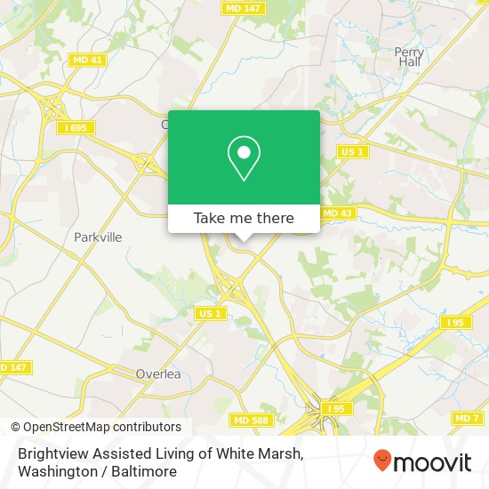 Mapa de Brightview Assisted Living of White Marsh