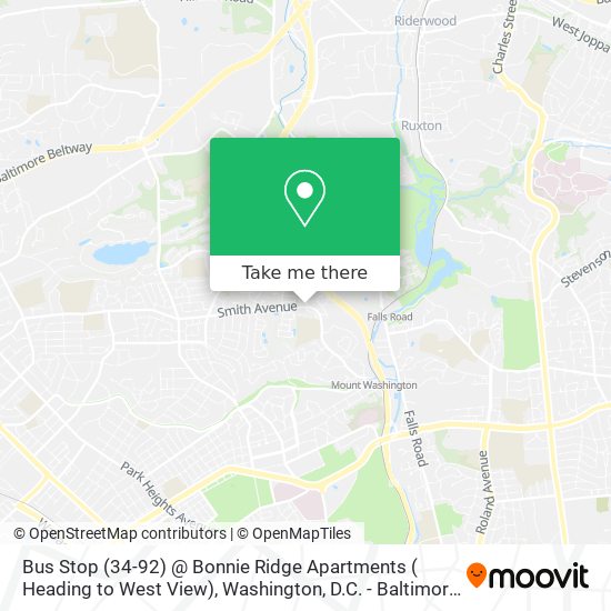 Mapa de Bus Stop (34-92) @ Bonnie Ridge Apartments ( Heading to West View)