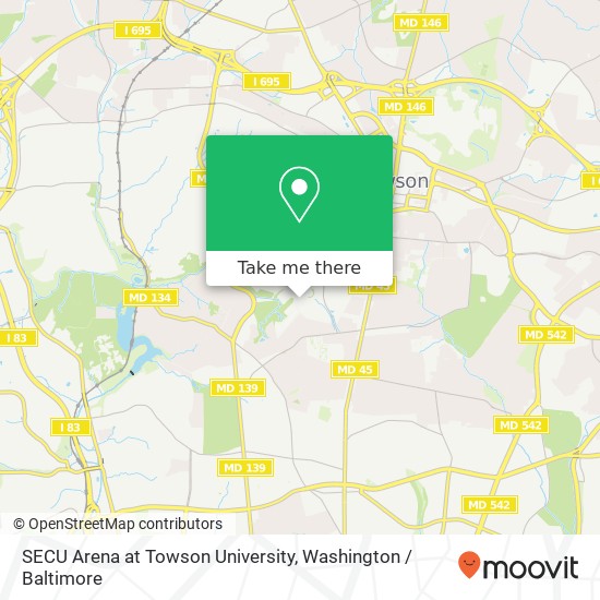 SECU Arena at Towson University map