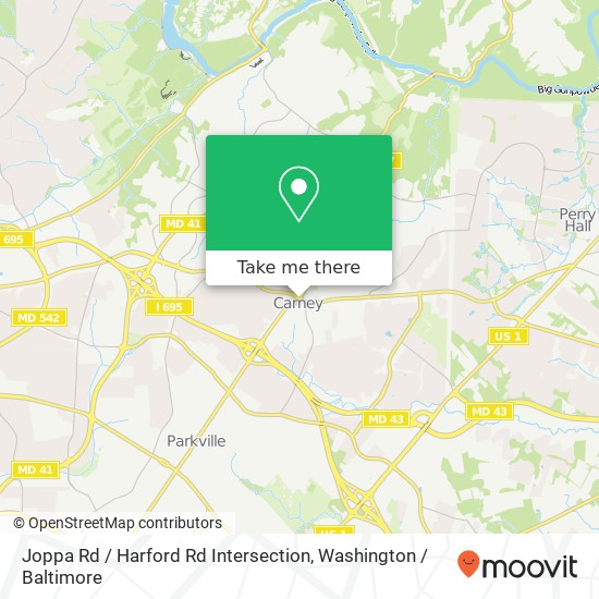 Mapa de Joppa Rd / Harford Rd Intersection