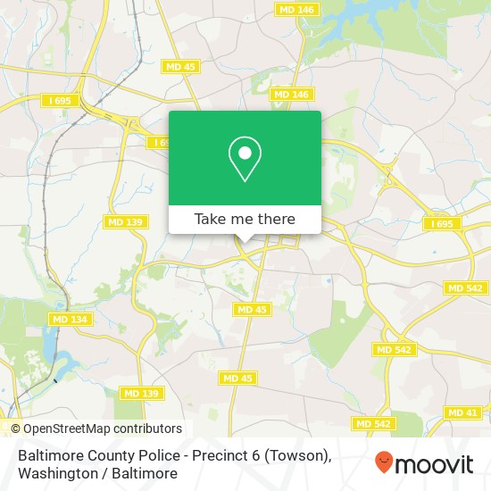 Mapa de Baltimore County Police - Precinct 6 (Towson)
