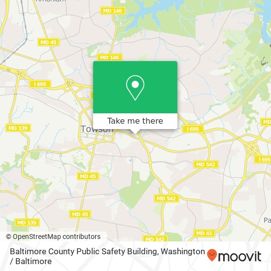 Mapa de Baltimore County Public Safety Building