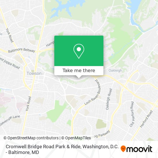 Cromwell Bridge Road Park & Ride map