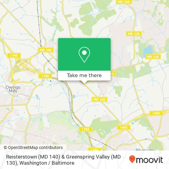 Mapa de Reisterstown (MD 140) & Greenspring Valley (MD 130)