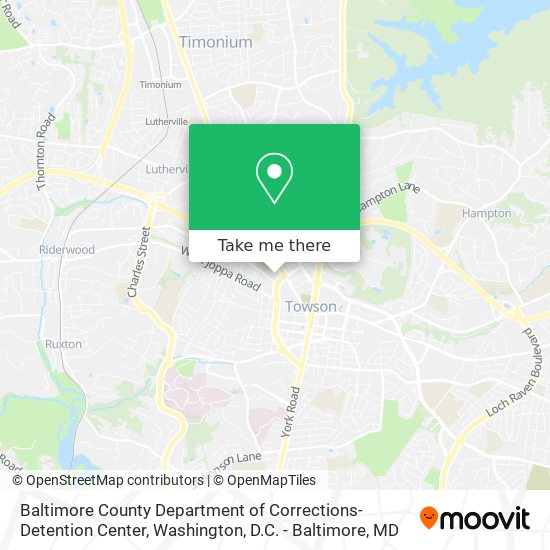 Mapa de Baltimore County Department of Corrections- Detention Center