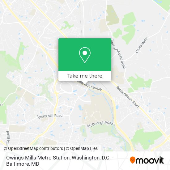 Mapa de Owings Mills Metro Station