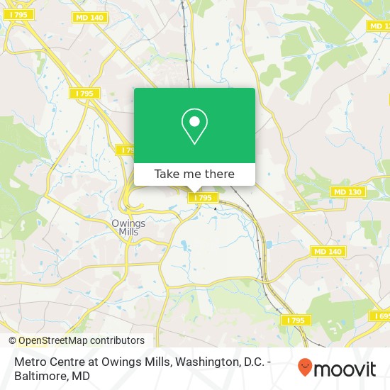 Metro Centre at Owings Mills map