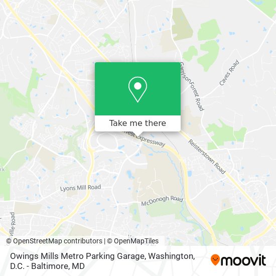Mapa de Owings Mills Metro Parking Garage