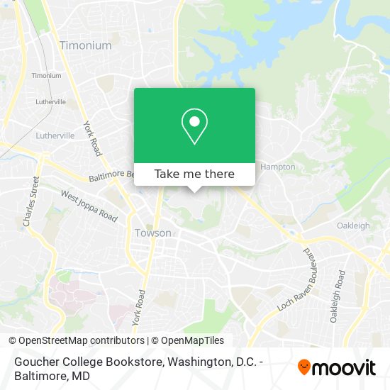 Mapa de Goucher College Bookstore