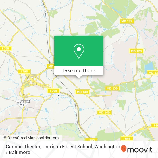 Mapa de Garland Theater, Garrison Forest School