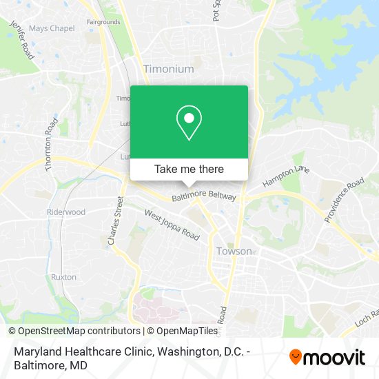 Maryland Healthcare Clinic map