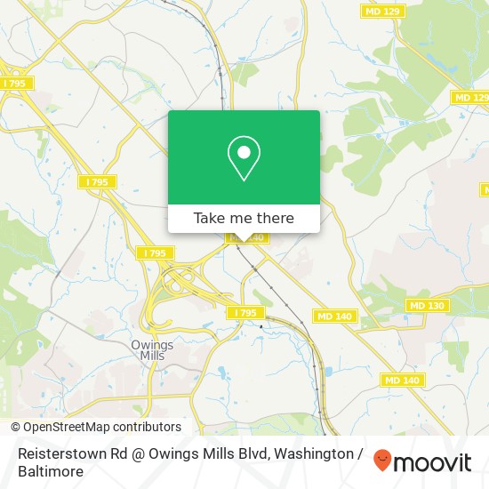 Mapa de Reisterstown Rd @ Owings Mills Blvd