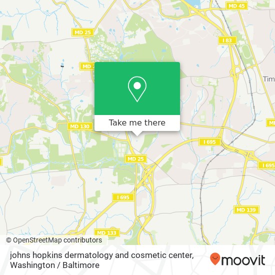 Mapa de johns hopkins dermatology and cosmetic center