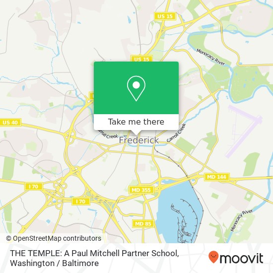Mapa de THE TEMPLE:  A Paul Mitchell Partner School