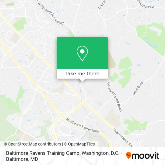 Baltimore Ravens Training Camp map