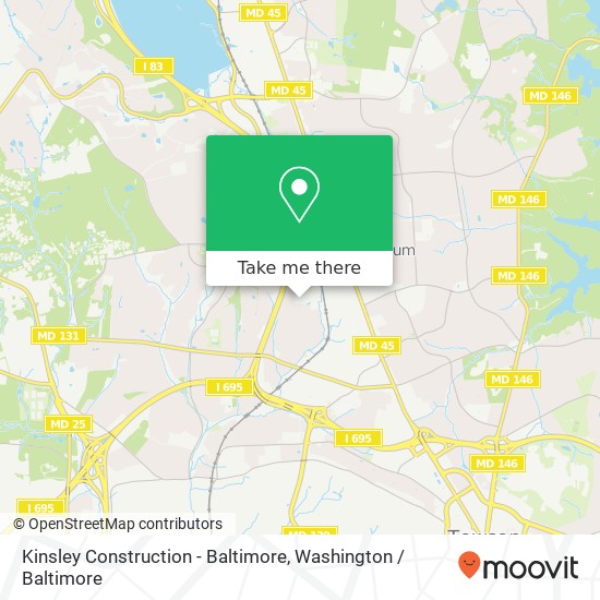Kinsley Construction - Baltimore map