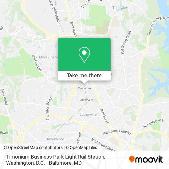 Mapa de Timonium Business Park Light Rail Station