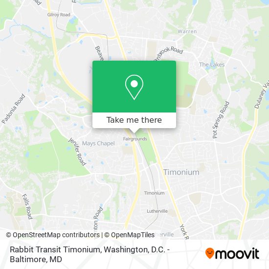 Mapa de Rabbit Transit Timonium