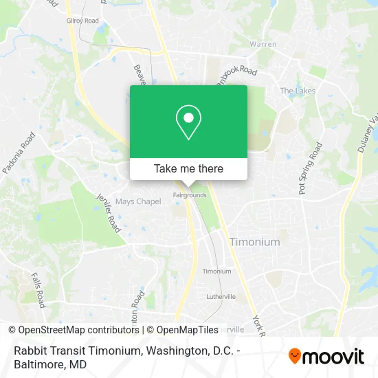 Rabbit Transit Timonium map