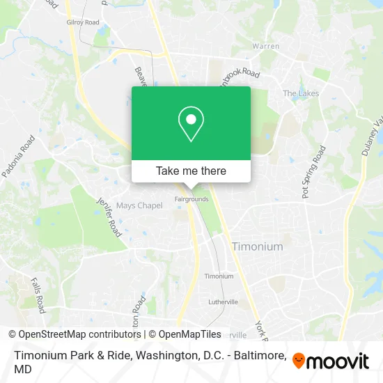 Timonium Park & Ride map