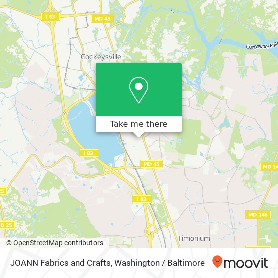 JOANN Fabrics and Crafts map