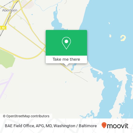 Mapa de BAE Field Office, APG, MD