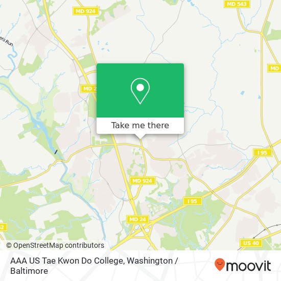 AAA US Tae Kwon Do College map