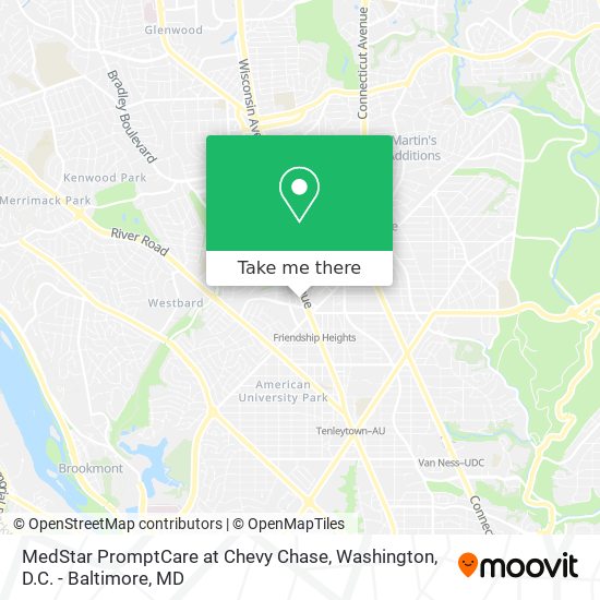 MedStar PromptCare at Chevy Chase map