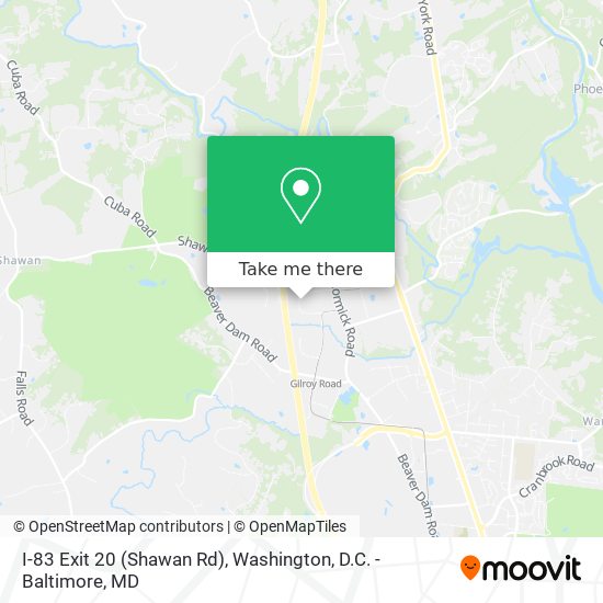 Mapa de I-83 Exit 20 (Shawan Rd)