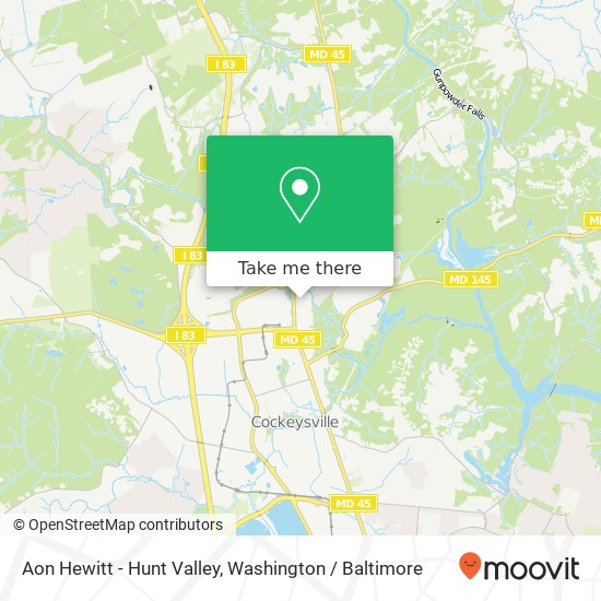 Aon Hewitt - Hunt Valley map
