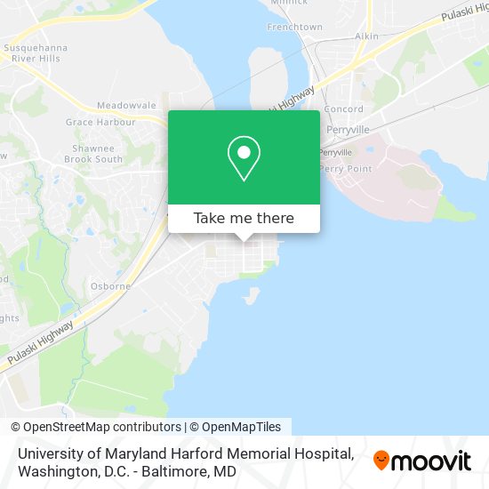 Mapa de University of Maryland Harford Memorial Hospital