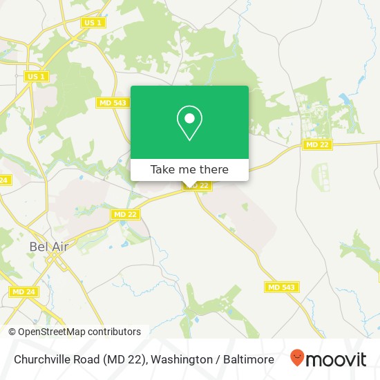 Mapa de Churchville Road (MD 22)