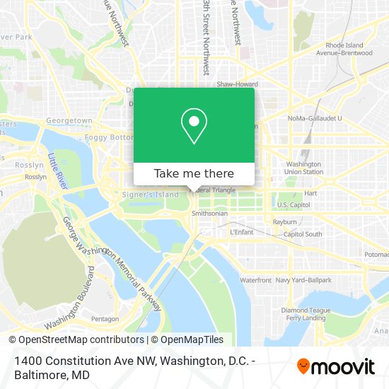 Mapa de 1400 Constitution Ave NW