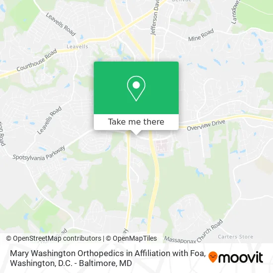 Mary Washington Orthopedics in Affiliation with Foa map