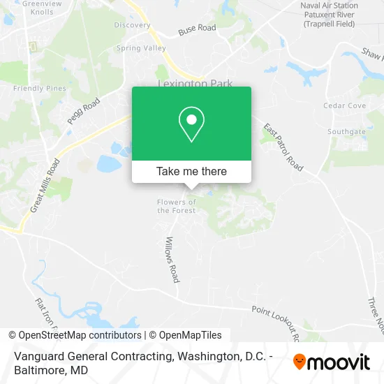 Vanguard General Contracting map