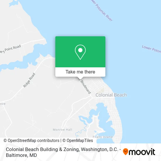 Colonial Beach Building & Zoning map