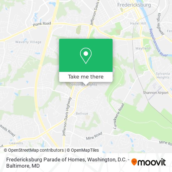 Fredericksburg Parade of Homes map