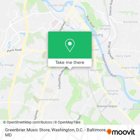 Mapa de Greenbrier Music Store