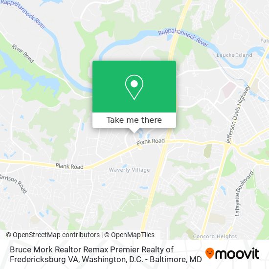 Bruce Mork Realtor Remax Premier Realty of Fredericksburg VA map