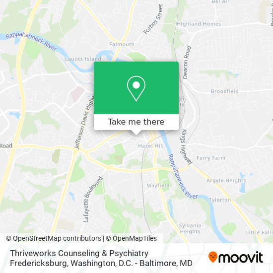 Mapa de Thriveworks Counseling & Psychiatry Fredericksburg