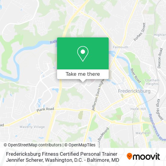 Fredericksburg Fitness Certified Personal Trainer Jennifer Scherer map