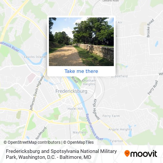 Mapa de Fredericksburg and Spotsylvania National Military Park