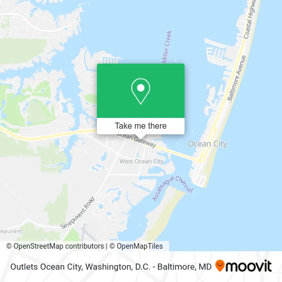 Outlets Ocean City map