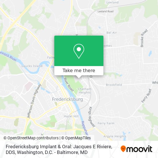 Mapa de Fredericksburg Implant & Oral: Jacques E Riviere, DDS